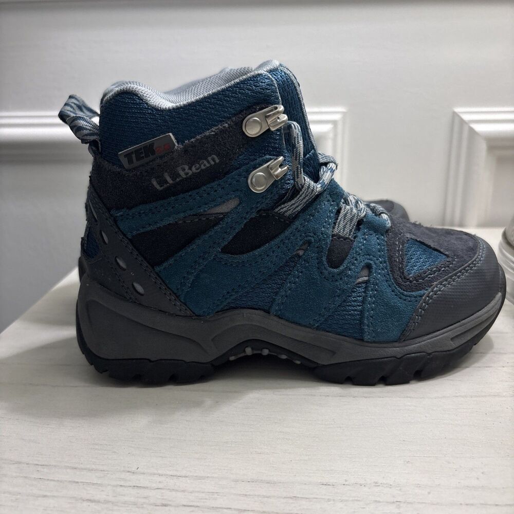 L.L.Bean Trail Model Hikers – Blue & Gray – Kids Size 1 – EUC - Worn Once